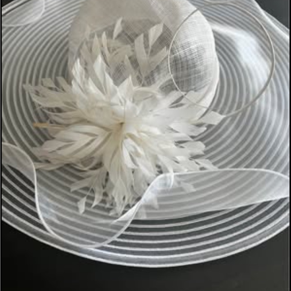 Elegant White Wide Brim Women's Hat